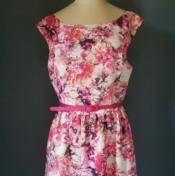 Eliza J | Dresses | Eliza J Floral A Line Dress With Belt | Poshmark